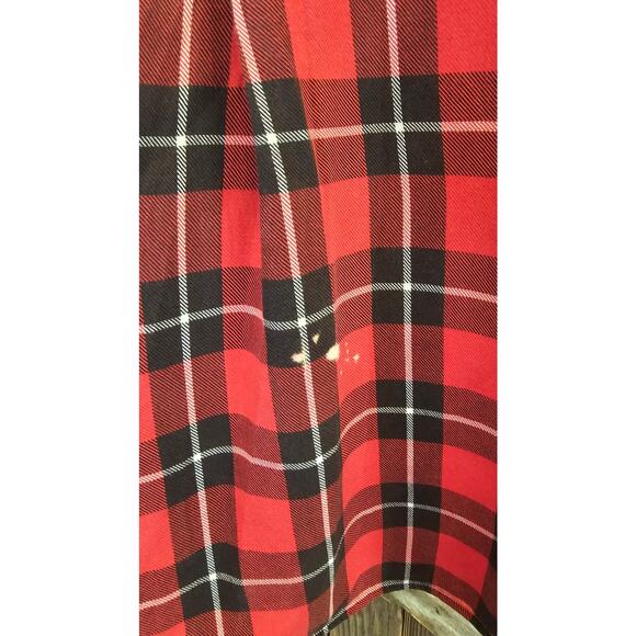 Ralph Lauren Women's Shirt Size S Red Plaid Tunic Flannel Sleep pajama (STAINS) - Picture 5 of 7